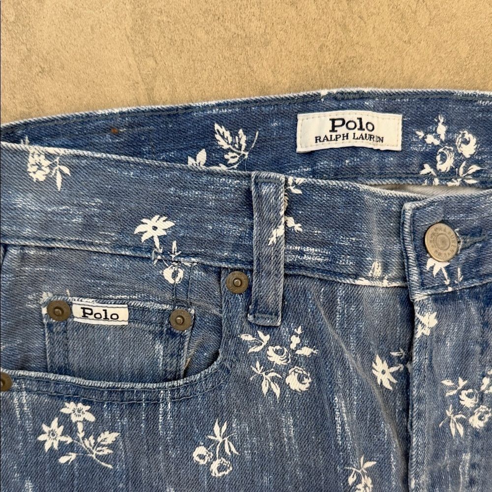 adidas Blue Floral Women's Skinny Jeans - Picture 3 of 5